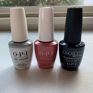 OPI Gel Nail Polish (color - Cozu Melted In The Sun) Plus Base Coat and Top Coat